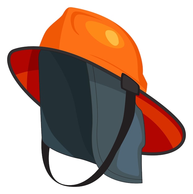 Vector firefighter helmet cartoon icon fire protection uniform