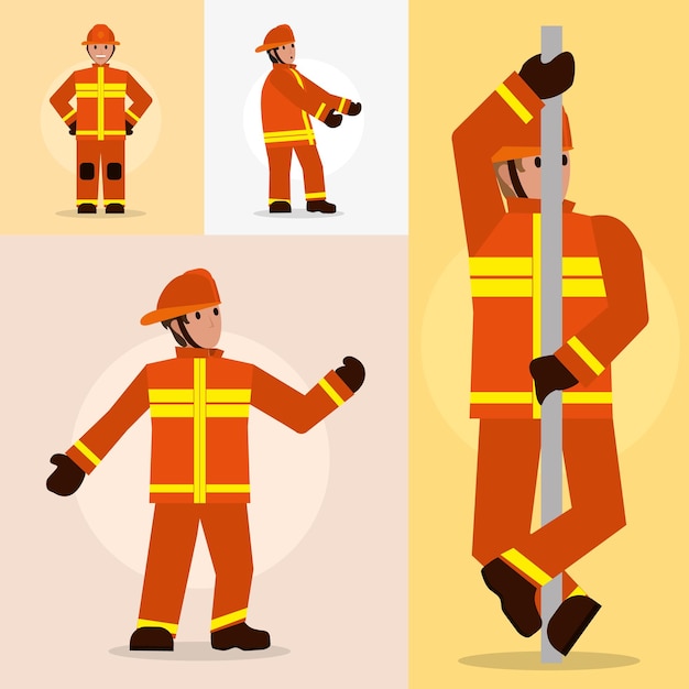 Firefighter icon collection