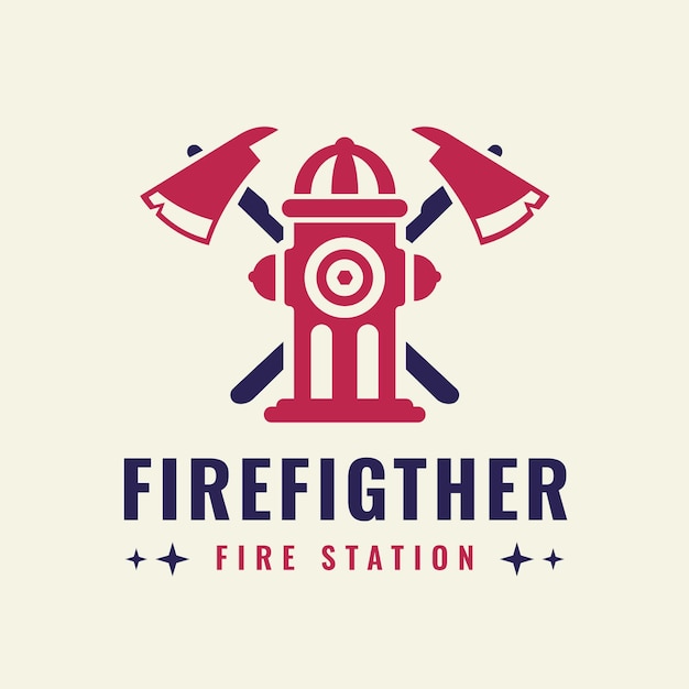 Firefighter logo design template