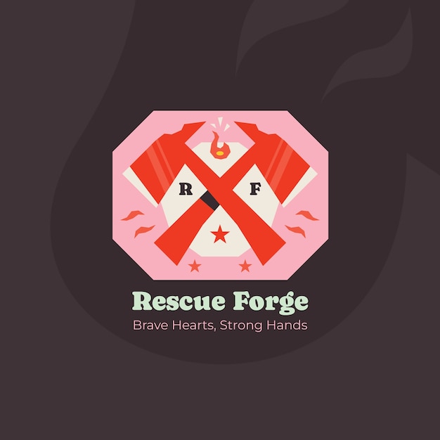 firefighter logo design template