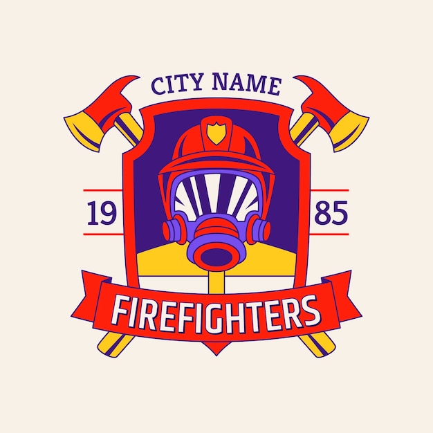 Vector firefighter logo design template