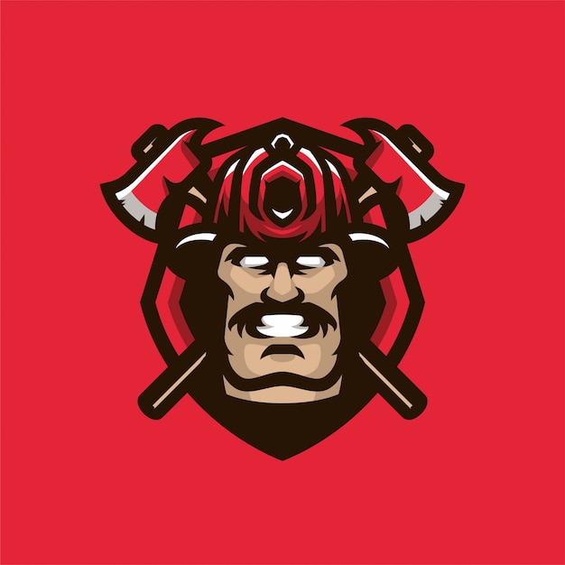 Firefighter mascot head sport logo