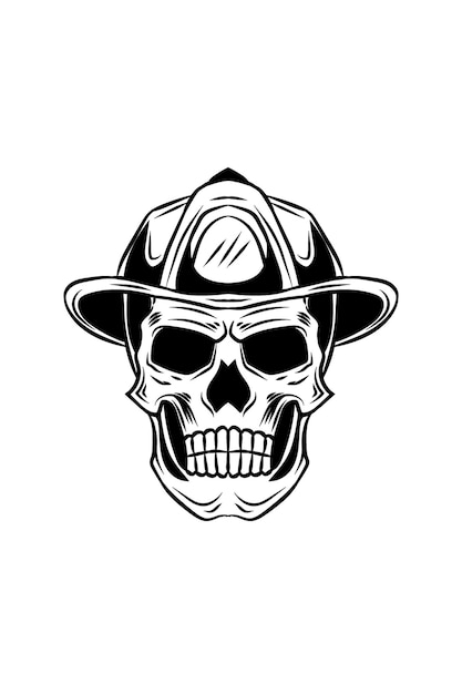 Firefighter skull vector illustration