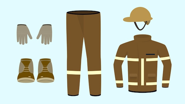 Vector firefighter suit vector