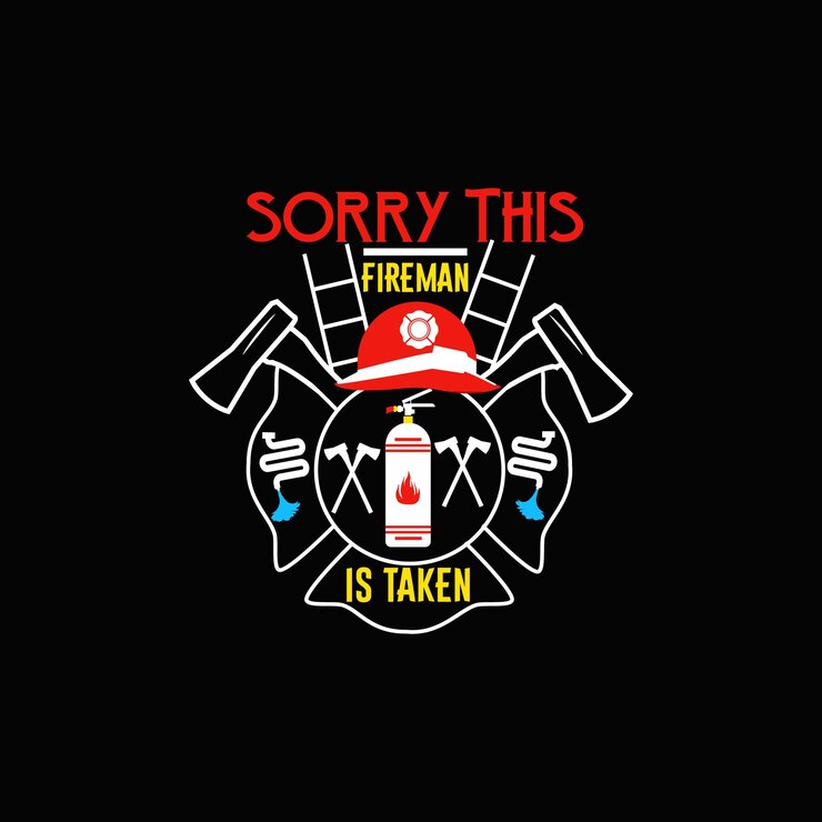 firefighter t-shirt design, firefighter typography, vector illustration.