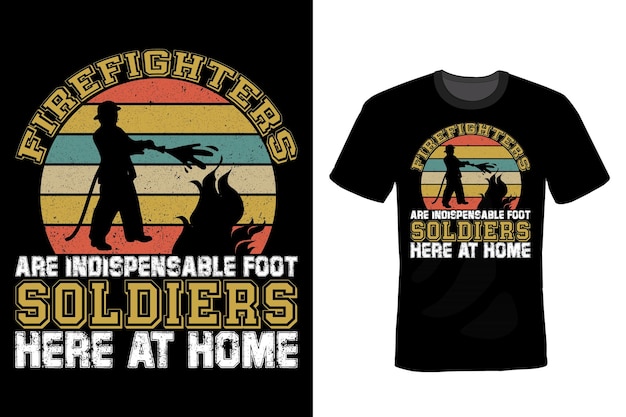 Firefighter t shirt design typography vintage