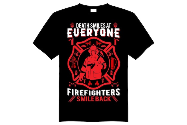 Vettore di disegno della maglietta del vigile del fuoco
