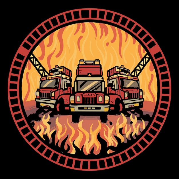 Vector firefighter tshirt design