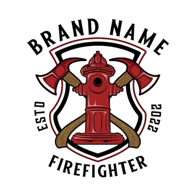 Vector firefighter vector logo design. with the concept of emblems