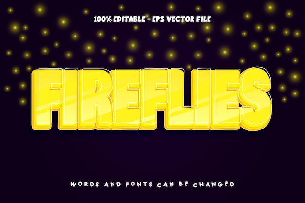 Fireflies Editable Text Effect Emboss Modern Style