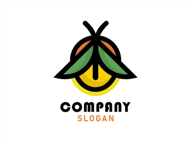 Vector fireflies leaf logo design template