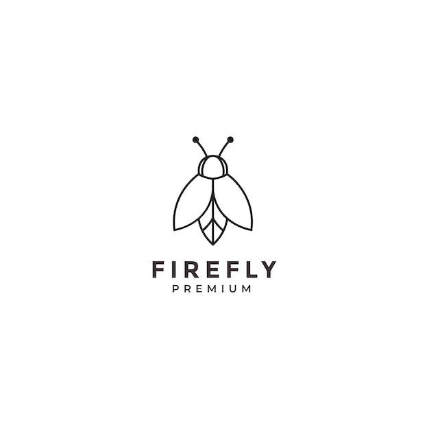 Illustrazione del simbolo dell'icona grafica vettoriale del design del logo della linea firefly