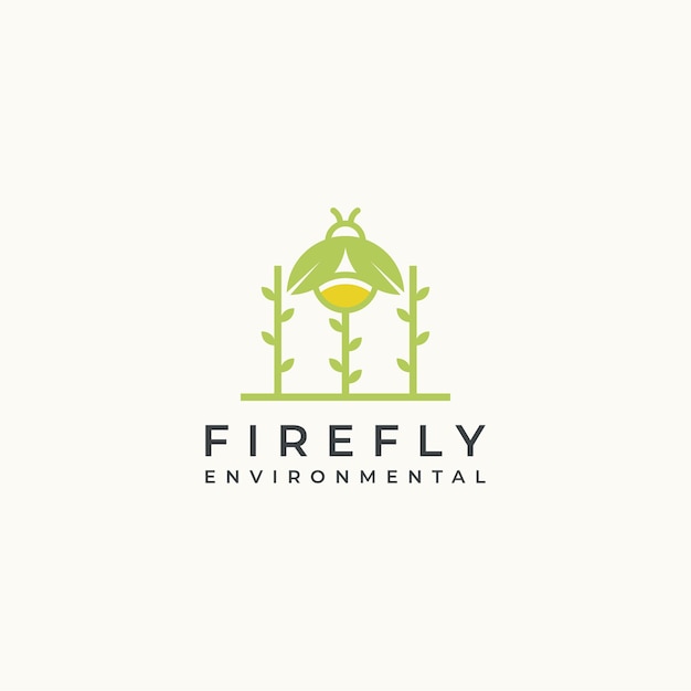 Firefly tree logo design creative premium vector