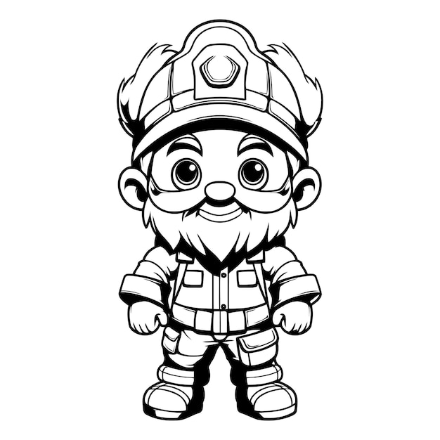 Vettore fireman cartoon mascot personaggio vettore illustrazione eps10