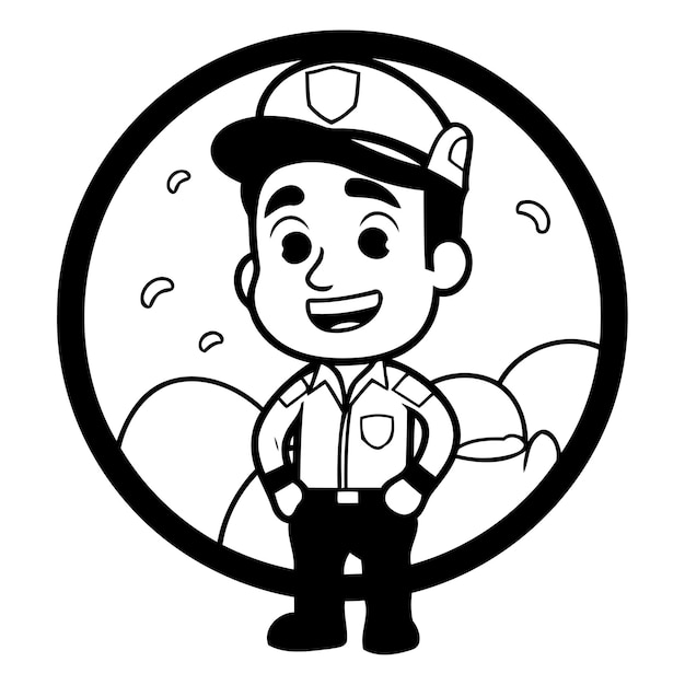 Fireman Character Mascot Firefighter Vector Icon Cartoon Illustration