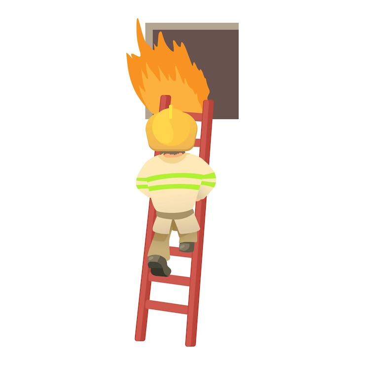 Vector fireman icon cartoon illustration of fireman vector icon for web