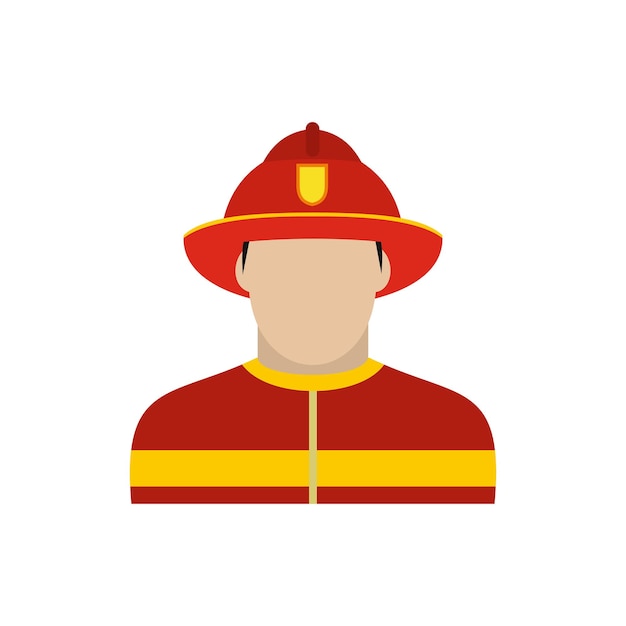 Fireman icon in flat style isolated on white background
