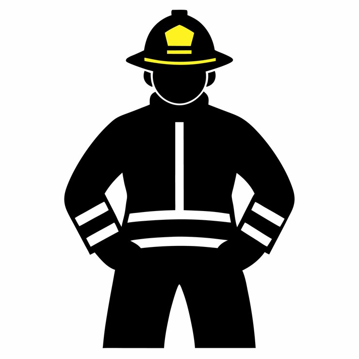 Vector fireman silhouette vector for graphic design