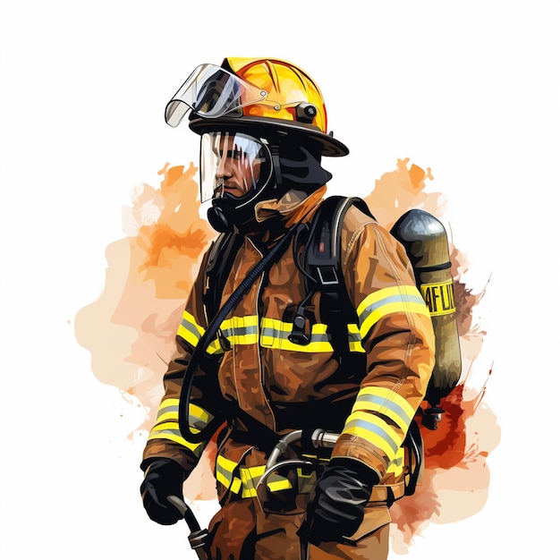 fireman vector emergency safety illustration firefighter fire helmet protection rescue dep
