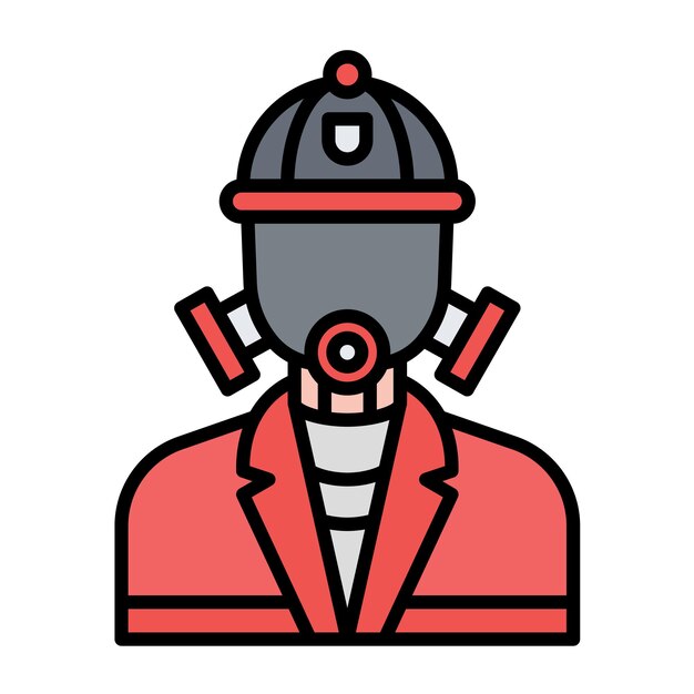 Vector fireman vector illustration style