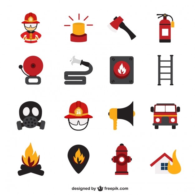 Vector firemen icons