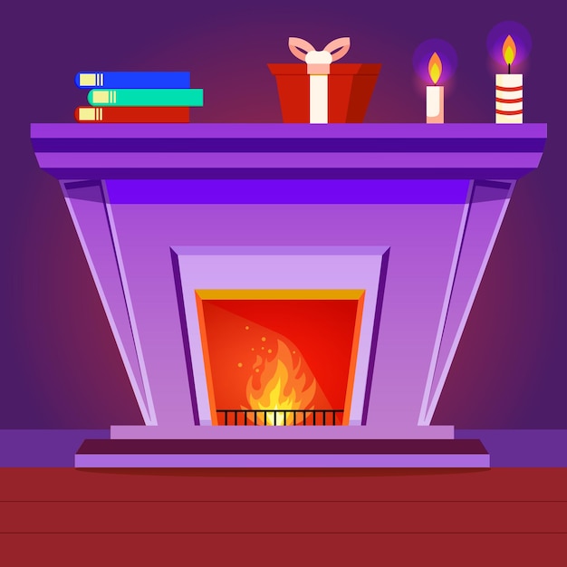 fireplace icon isolated with candle