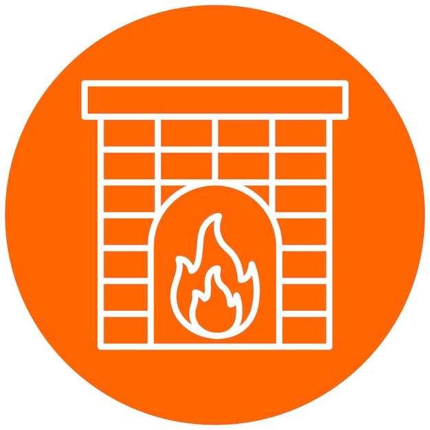 Vector fireplace icon style