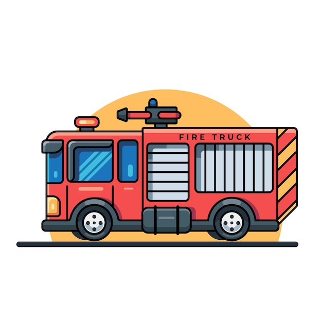 Vector firetruck vector icon illustration cartoon