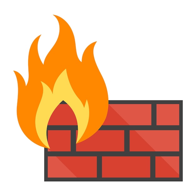 Vector firewall-pictogram in egale kleurstijl