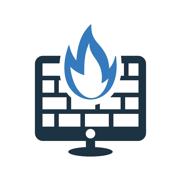 Firewall security icon Simple editable vector graphics