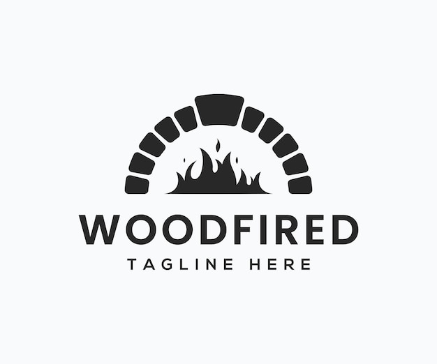 Firewood Oven and Wood Fired Logo Design Template