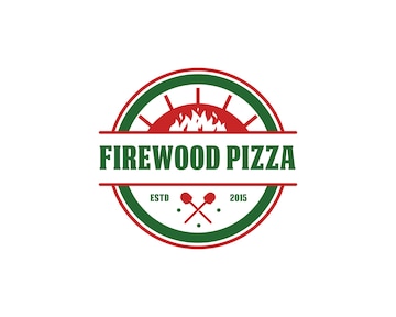 Premium Vector | Firewood pizza logo design