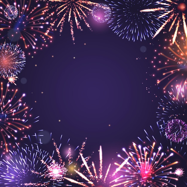 Vector firework animation frame