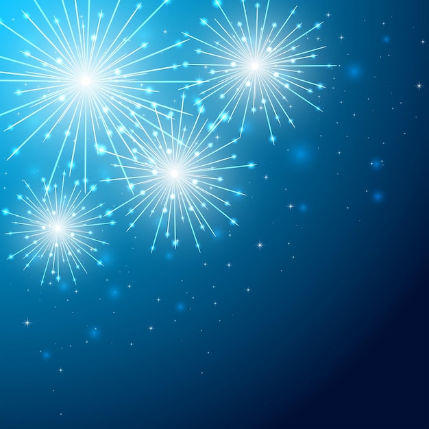 Vector firework on blue sky