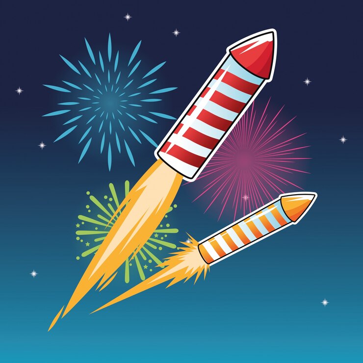 Vector firework celebration explosion night icon.  