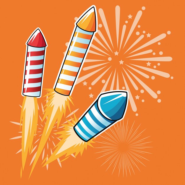 Vector firework celebration explosion night icon.  