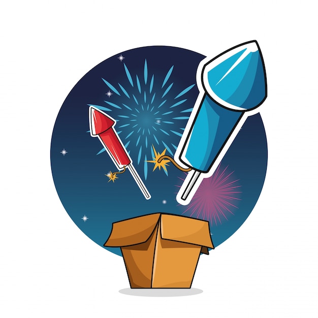 firework celebration explosion night icon. 