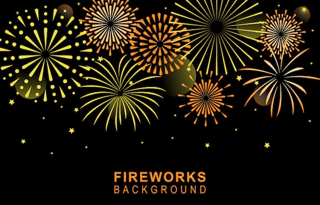 Vector firework dark background