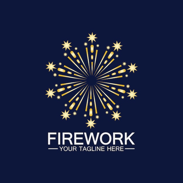Modello vettoriale di fuochi d'artificio logo design
