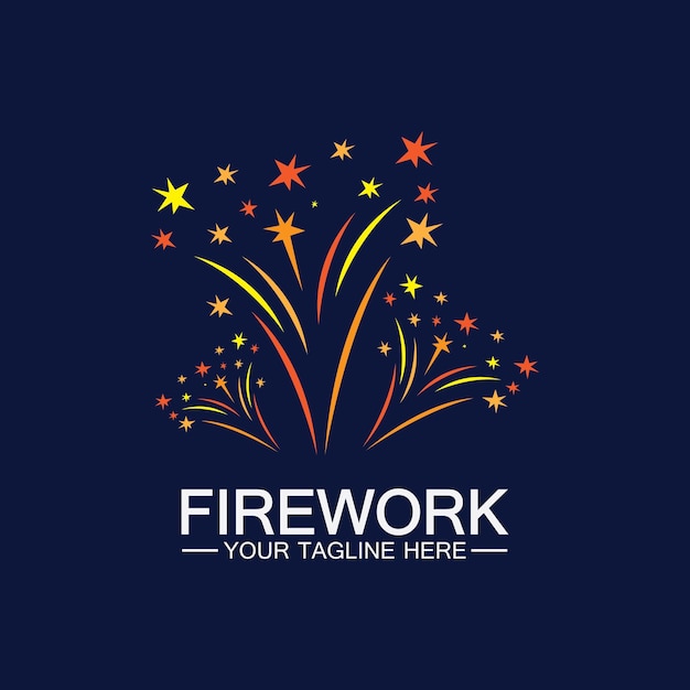 Modello vettoriale di fuochi d'artificio logo design