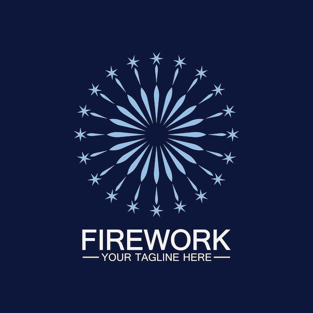 Vector firework logo design vector template