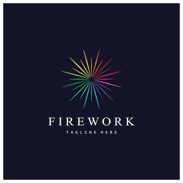 Vector firework logo design vector template