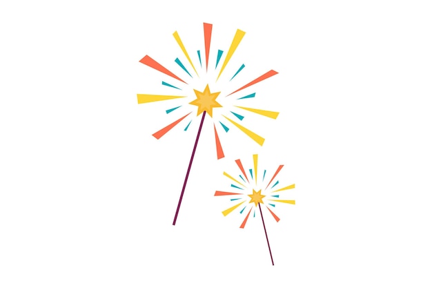 Vector firework new year sticker design