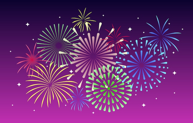 Firework purple background