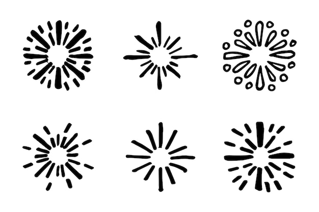 Firework starburst hand drawn vector illustration