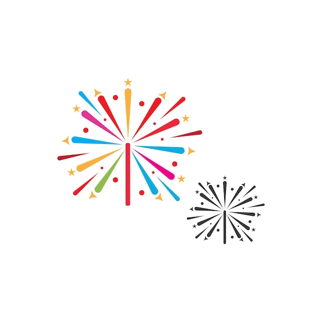 Firework vector icon illustration design template