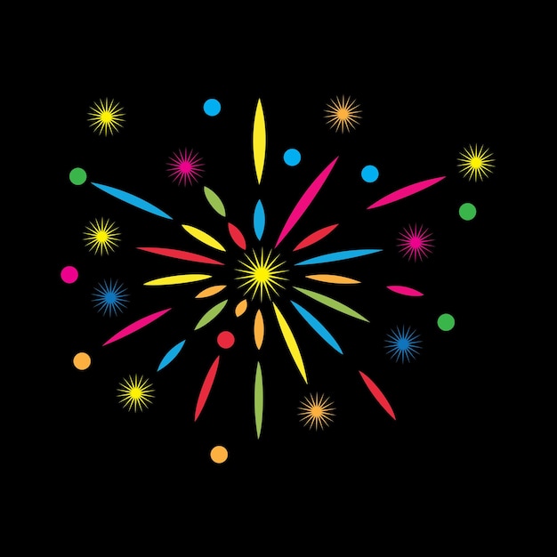 Vector firework vector icon illustration design template