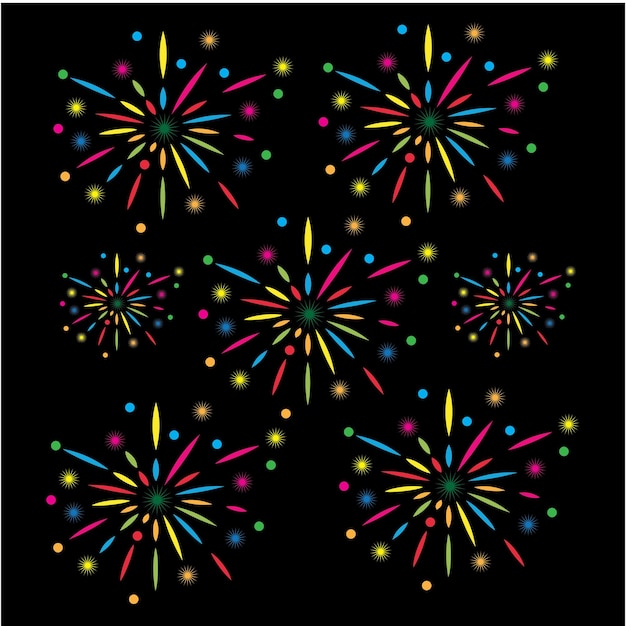 Firework vector icon illustration design template