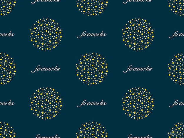 Fireworks cartoon character seamless pattern on blue background