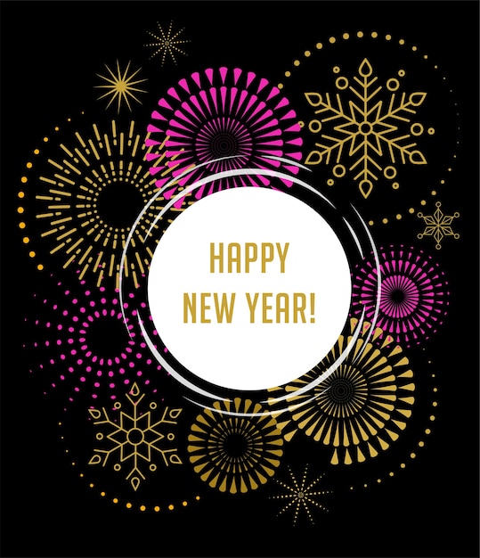 Fireworks and celebration background, happy new year banner and poster